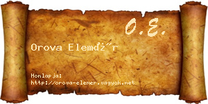Orova Elemér névjegykártya