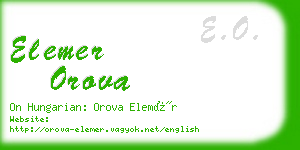 elemer orova business card